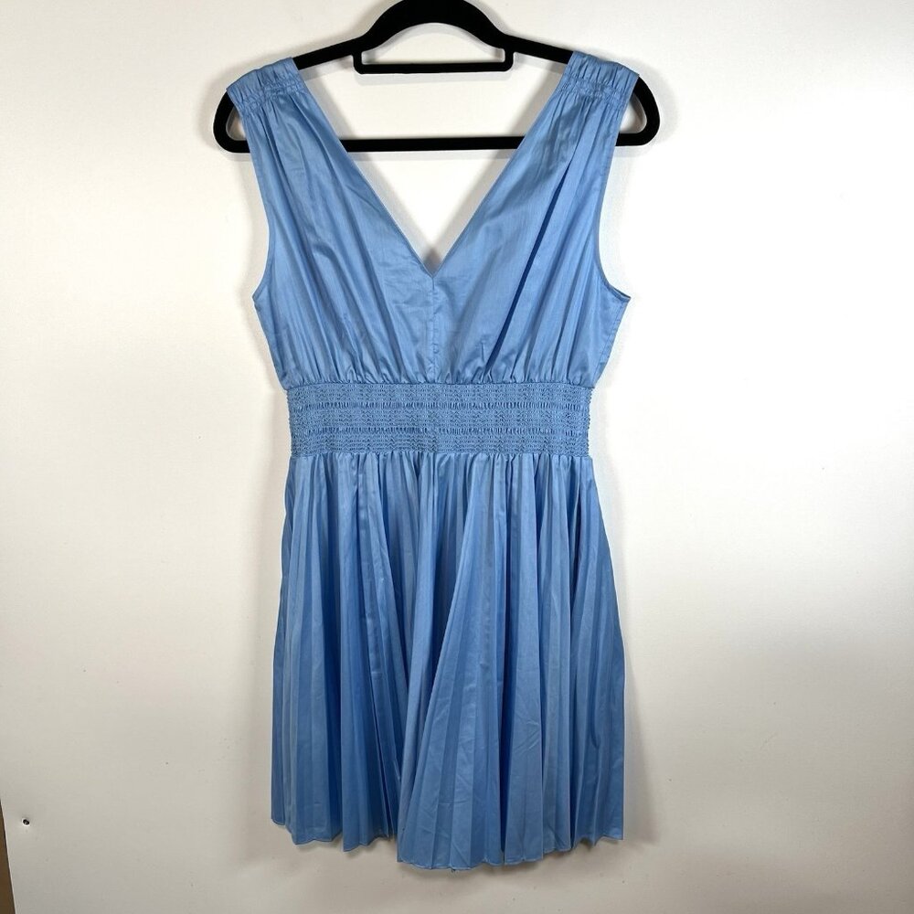 $345 Rebecca Taylor‎  Blue Smocked Waist Dress Women’s Size Medium Designer - Picture 11 of 12